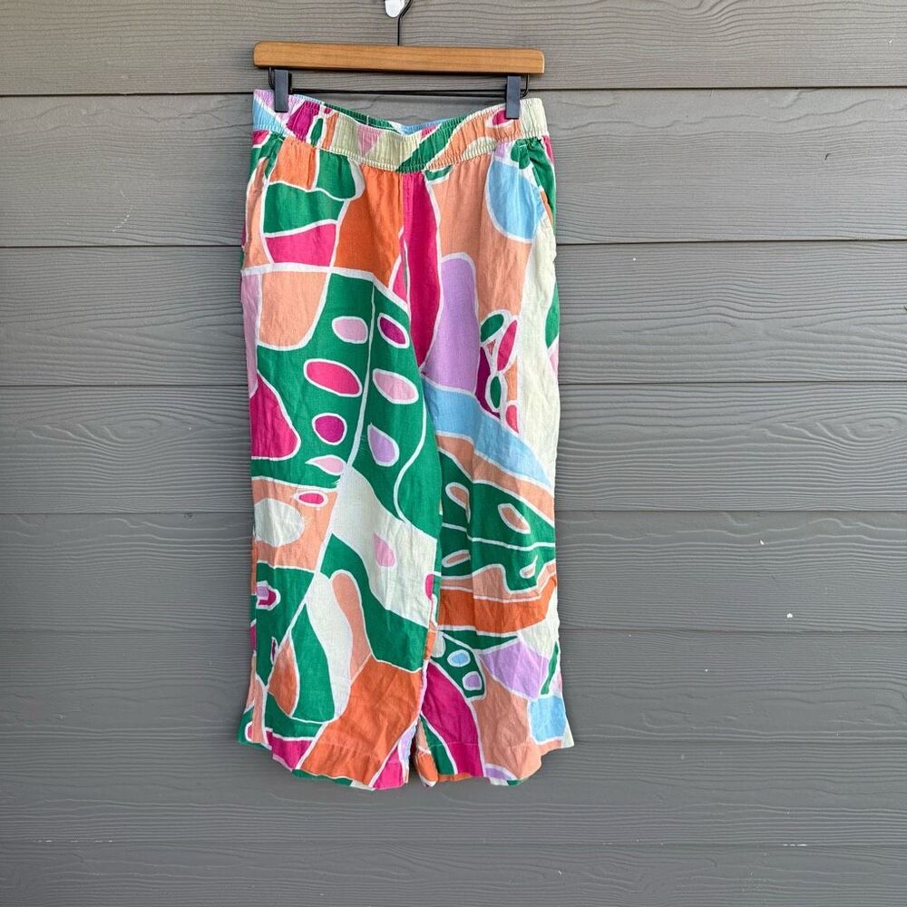 Christian Siriano 100% linen wide leg palazzo pants
